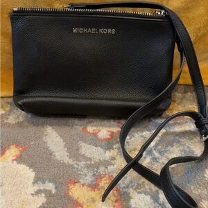 Michael Kors Black Pebbled Leather Crossbody Bag